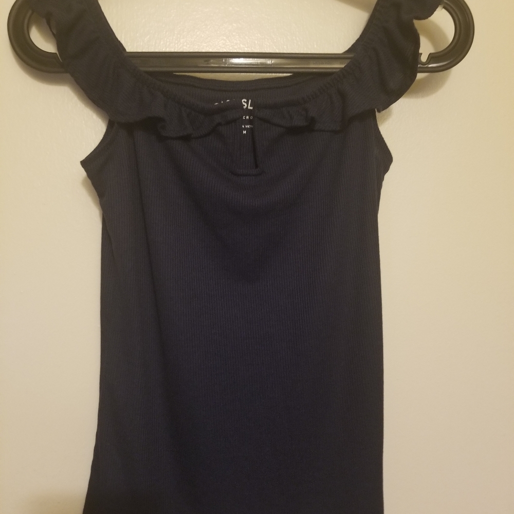 Aeropostale tank/short sleeve sz medium navy blue